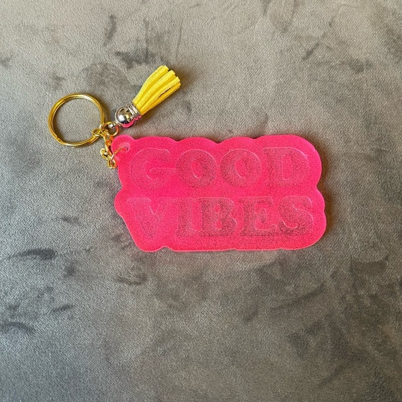 Hand Crafted Accessories - Handmade "Good Vibes" Keychain